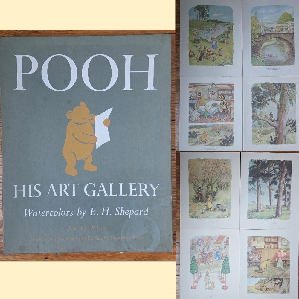 POOH His Art Gallery by E.H. Shepard 1957 Watercolor Prints